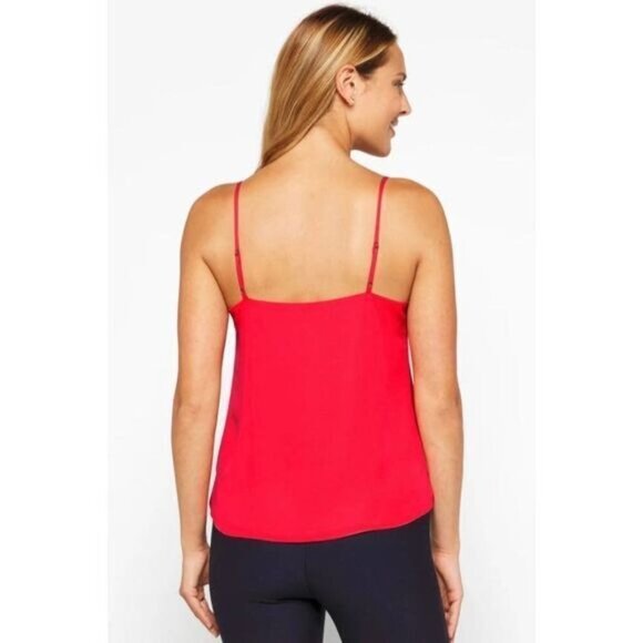 Socialite Lace Trim Red V-Neck Cami Tank Top XS - Picture 4 of 9
